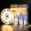 WOBANE COB LED Strip Light Kit,9.8ft Dimmable LED Light Strip with RF Remote for Kitchen Cabinet,Counter,Shelf,Hidden 3000K Warm White,CRI90+,Surper Bright,1500lm,Timing,960 LEDs,ETL Adapter