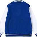 Yousie Girls Kids Varsity Jacket Fleece Lightweight Jacket with Pockets 7-14 Years