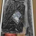 Lufeiya Gaming Desks with Led Lights and Power Outlets, 55 Inch Study Writing Computer Desk with Fabric File Drawers Cabinet for Bedroom, Home Office Desk with Shelves Monitor Stand, Rustic Brown