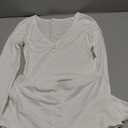 Womens 2 Piece Y2K Pajamas Set Long Sleeve Cropped Top Button Down V Neck Slim Fitted Shorts PJs Outfits Lounge Sets (Small, White)