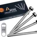 PONPUR Gifts for Men Dad, 4pc Beer Chiller Sticks, Christamas Anniversary Birthday Gifts Idea for Husband Him, Cool Home Bar Accessories Presents for Beer Lover, White Elephant Gift for Adult