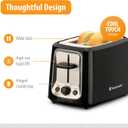 Toastmaster 2-Slice Toaster - Black with Stainless Steel - Kitchen Essential for Sandwich Bread & Breakfast Toast - Toaster with Wide Slots, High Rise Toast Lift & Cool-Touch Exterior