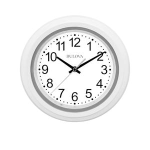 Bulova C4865 Night Vision Lighted Dial Wall Clock, 10", White