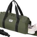 BE SMART Waterproof Mens Gym Bag with Shoe Compartment, Duffle Bag with Wet Pocket for Men, Lightweight Large Sport Duffel Bag With Tpu Pocket (Olive Green)