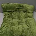 2 Pack Square Seat Cushions - Velvet & Slow-Rebound Foam Chair Pads Chair Pillow Cushion with Anti-Slip Ties for Kitchen, Dining, Office Chairs, Tatami (16"x16", Green)