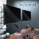 VIVO Premium Aluminum Heavy Duty Dual Monitor Arm for Ultrawide Monitors up to 40 inches and 24 lbs Each, Desk Mount Stand, Pneumatic Height, Max VESA 100x100, Black, STAND-V202Q
