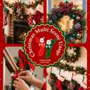 12 Pcs Christmas Garland Hooks Garland Hanger for Mantle Xmas Stocking Holder Silicone Adhesive Straps Ties for Wreath Door Frame - Red Santa Claus