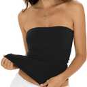 EasyGala Womens Cotton Tube Tops Sexy Fitted Strapless Shirts Basic Going Out Bandeau Tops Cute Trendy Summer Clothes M