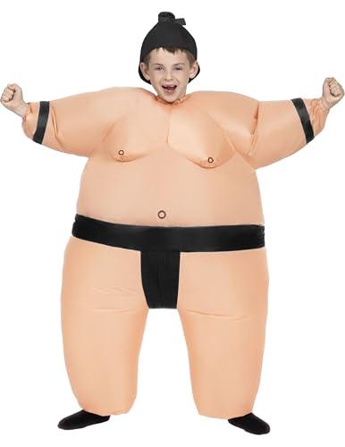 Spooktacular Creations Kids Inflatable Costume, Full Body Sumo Wrestler Costume, Sumo Wrestling Blow Up for Kids, Halloween with Hat for Halloween Dress Up Parties, Black, 7-10Y