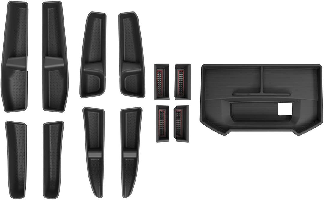 13Pcs Dashboard Storage Organizer Compatible with 2019-2026 Dodge RAM 1500 Door Side Storage Box Door Bottom Storage Box Replacement for 2019-2026 Dodge RAM Accessories