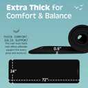 Retrospec Solana Yoga Mat Thick 1/2in Non-Slip Workout Mat with Nylon Strap - 72x24in Exercise Mat for Pilates, Stretching & Fitness - BPA Free, Easy Clean