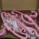 50 Pack Pink Baby Hangers Plastic Baby Clothes Hangers with Clips Non-Slip Ultra-Thin Kids Infant Coat Hanger for Newborn Toddler Clothes