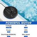 Automatic Pool Cover Pump, 1500 GPH Submersible Sump Pump, Blue | Water Pump for Pool Draining with 25 Ft Power Cord and 2 Adapters, Water Removal for Swimming Pool, Hot Tub, Pond