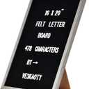 Felt Letter Board with 478 Letters, Numbers & Symbols - 16 x 20 inch Large Changeable Message Board with Wooden Frame Wall Mount Hook,2 Canvas Bags,Wood Stand (Black Board & Wood Frame)
