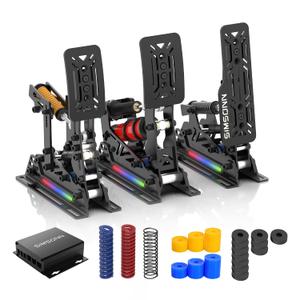 SIMSONN PRO X Ultra Sim Racing Pedals PC Racing Simulator Load Cell HE Hydraulic Pedals Support Haptic Reactor (PRO X Ultra P3-H3)