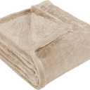 Superior Classic Solid Fleece Blanket, Thick, Cozy, Warm Blankets, Velvety Soft Plush Bedding and Sofa Throw, Cute Bedroom Decor, Fuzzy Cover, Medium Weight Comfort Essentials, King, Linen