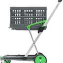 CLAX The Original | Made in Germany | Multi use Functional Collapsible carts | Mobile Folding Trolley | Shopping cart with Storage Crate | Platform Truck (Green)