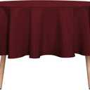 sancua Round Tablecloth - 60 Inch - Water Resistant Spill Proof Washable Polyester Table Cloth Decorative Fabric Table Cover for Dining Tables, Buffet Parties and Camping, Burgundy