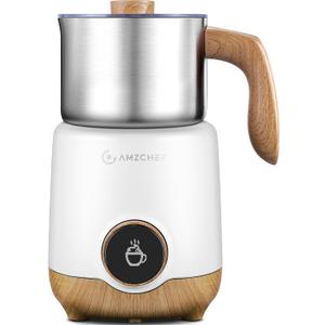 AMZCHEF 8-IN-1 Milk Frother and Steamer 550 Watts, 21 oz Split Stainless Steel Automatic Steamer, Milk's Warmer for Latte, Cappuccino, Hot and Cold Froth, Heated Milk, Hot Chocolate, Baby Food