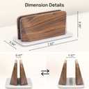 Vertical Laptop Stand, Solid Black Walnut Body & Silver-Finished Ash Wood Base, Wood Laptop Holder Vertical for Desk - Adjustable Dock (0.47"-1.57" Width) Fits Most Laptops, MacBooks