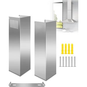 8 1/4" x 6.7" x 63" Chimney Extension For Range Hood, 210MM Chimney Extension for Wall Mount Range Hood, 31.5-63" Stainless Steel Exhaust Duct Chimney Cover, Universal Fit For Most Kitchens