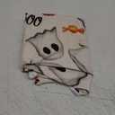 Horaldaily Halloween Tablecloth 60x60 Inch Round, Ghost Pumpkin Candy Washable Seasonal Table Cover for Party Picnic Dinner Decor (Beige)