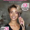 Farery Mini Thermal Brush 3 Temperature Adjustable, 3/4 Inch Travel Curling Iron for Short Hair, Heated Round Brush for Touch ups and Small Curls, Travel Size Curling Wand, Dual Voltage, Pink