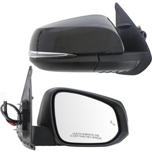 Right Passenger Side Mirror fit for Toyota Tacoma 2016-2022 2023 Rear View Door Mirror Black POWER|SIGNAL|HEAT|With Blind Spot Monitor(Partslink TO1321350)(8Pins)
