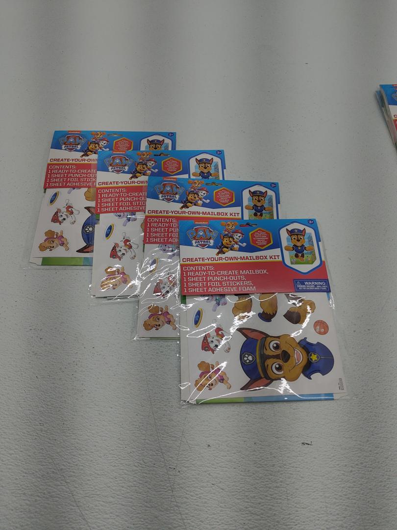 4 pk paw patrol create your own mailbox kit.