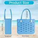 PoVwlty Rubber Beach Bag for Men & Women, Water-resistant Travel Tote Bag for the Beach Boat Pool
