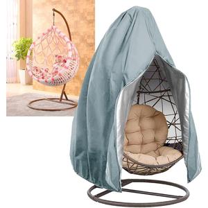 UpgradedPatio Egg Chair Covers with Zipper, Wicker Egg Swing Chair Covers, Waterproof Heavy Duty Weather Resisatnt Outdoor Chair Cover, Windproof Hanging Chair Cover, 75" x 45", Grey, 1 Pack