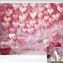 Valentines Backdrops for Photography Kate Valentine's Day Backdrop Pink Heart Photo Backdrops Girls Birthday Photo Backdrop, 10x8ft