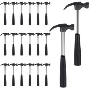 20 Pcs Mini Claw Hammer Bulk 6.5 Inch Solid Tubular Small Safety Hammer with Non-Slip Rubber Handle Lightweight for Woodworking Hanging Pictures DIY Crafts Jewelry Making Tools