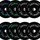 Fitvids Olympic Bumper Plates Set – 2" Weight Plates for Strength Training & Weightlifting – Set: 180 lbs – Black