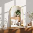 NEWBULIG 22X30 Inch Arched Bathroom Mirror for Wall, Vanity Bathroom Mirrors for Over Sink Tempered Glass, Anti-Rust Arched Metal Framed, Hangs Horizontally or Vertically, Farmhouse Home Decor, Gold