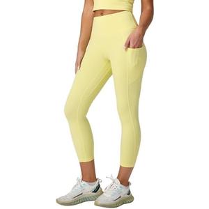 ONGASOFT High Waisted Yoga Capris 21" - Tummy Control Buttery Soft Workout Leggings with Pockets for Women L
