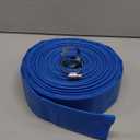 1-1/2" (Flat 2.6 width) x 50 FT Pool Backwash Hose, Blue Heavy Duty Reinforced PVC Lay Flat Water Discharge Hose for Swimming Pool Filter Pump,with 2 Clamp