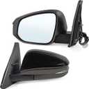 Paderson Left Driver Side Mirror Assembly Fits 2014-2024 Toyota 4Runner With Power Glass Heated Turn signal Puddle Light Manual Folding Match to Black Replace TO1320312 (9Pins)