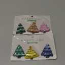 6 Pack 3D Christmas Fridge Magnets, Xmas Tree Magnetic Refrigerator Stickers, Reflective Holiday Magnets for Garage Door, Mailbox, Dishwasher, Locker & Office Decor