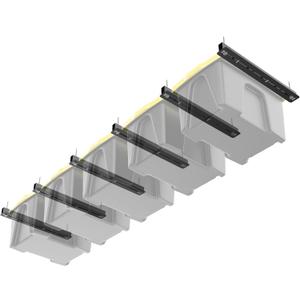 TORACK Garage Ceiling Bin Storage Rack, Adjustable Heavy Duty Overhead Tote Storage Rail System(for 5 Bins, Bins are not included)