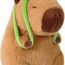 Ditucu Cute Capybara Plush with Turtle Backpack Soft Capibara Stuffed Animal Plushies Toys Hugging Gifts for Kids Brown 9 inch