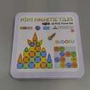 Mini Magnetic Tiles Travel Set with Case 42pcs, Bonus Sudoku Play, Mini Magnetic Blocks, Portable Travel Toy for Kids, STEM Educational Sensory Toys, Classroom Must Have