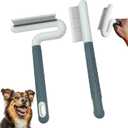 2 PCS Pet Comb with Long & Short Stainless Steel Teeth,Flea and Tick Comb for Dogs & Cats,Pet Grooming Brush for Short&Long Hair,2 different shapes with Rubber Handle
