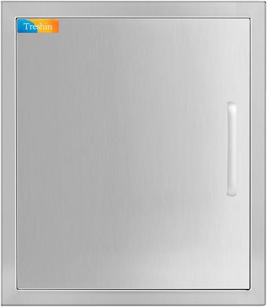 Treshin Outdoor Kitchen Doors 18" W x 20" H - Stainless Steel Single Door with Magnetic Closure, Durable and Easy to Clean BBQ Access Door - Perfect for Outdoor Kitchens, BBQ Islands