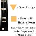 Fantastic Finger Guide for Violins - Music Accessories for String Instruments, Fingerboard and Fretboard Stickers, Learn to Play Violin or Fiddle Notes, Combo: D Major and All Notes Guides 1/2 SIZE