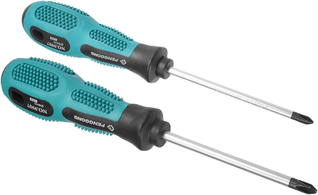 uxcell Phillips Screwdriver Set, #1 & #2 Magnetic Cross Screw Driver, 4" CR-V Steel Round Shaft