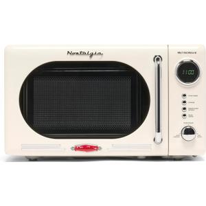 Nostalgia 0.7 Cu. Ft. Retro Compact Countertop Microwave Oven, Ivory