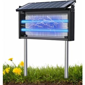 Solar Bug Zapper Outdoor, Mosquito Repellent Outdoor Patio, Waterproof Portable Fly Zapper, High Powerer 4500V Solar Mosquito Zappers for Home, Patio, Camping