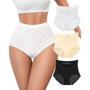 ASIMOON Womens High Waisted No Show Underwear Stretch Full Coverage Panties Ladies Breathable Tagless Briefs 3 Pack