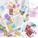 6 Sets 300 Pcs Washi Stickers Set Cute Aesthetic Sticker Book for Journaling, DIY Decorative Paper Sticker Decals for Bullet Journal Art Scrapbooking Diary Card Craft Gift Album Notebook Stationery